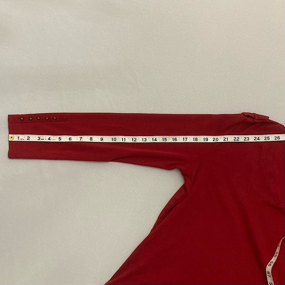 💫 Talbots 100% Pima Cotton Red Long Sleeve Top Size XL - Picture 9 of 11